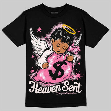 Dunk Low LX Pink Foam DopeSkill T-Shirt Heaven Sent Graphic Streetwear - Black