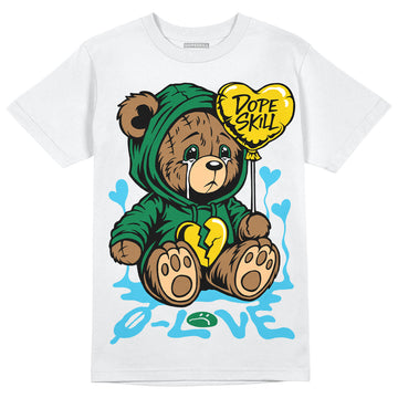 Jordan 5 “Lucky Green” DopeSkill T-Shirt Broken Bear Graphic Streetwear - White