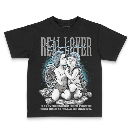Jordan 4 Retro GS “Blue Chill” DopeSkill Toddler Kids T-shirt Real Lover Graphic Streetwear  black