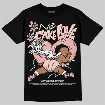 Lanvin Leather Curb Pink DopeSkill T-Shirt No Fake Love Graphic Streetwear  - Black