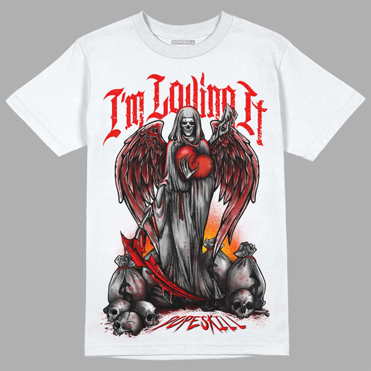 Red Sneakers DopeSkill T-Shirt New I'm Loving It Graphic Streetwear- White