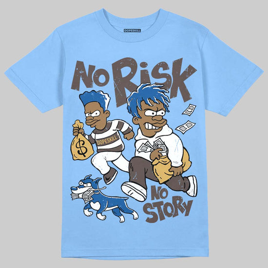 Adidas Handball Spezial ‘Light Blue’ DopeSkill T-Shirt No Risk No Story Graphic Streetwear - carolina Blue