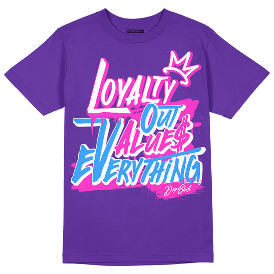 Dunk Low Championship Court Purple DopeSkill Purple T-shirt LOVE Graphic Streetwear