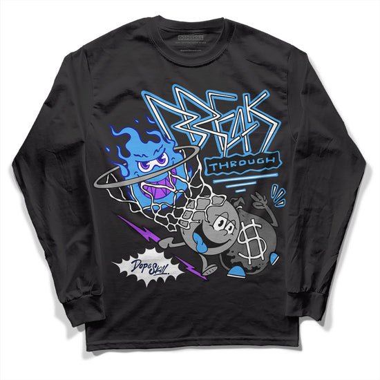 Jordan 3 "Midnight Navy" DopeSkill Long Sleeve T-Shirt Break Through Graphic Streetwear - Black