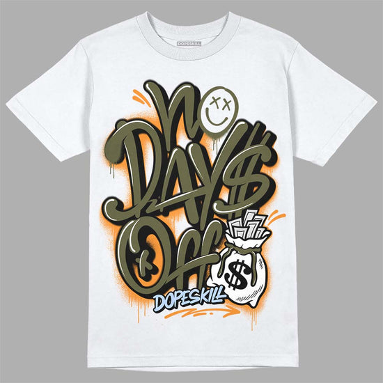 Jordan 5 "Olive" DopeSkill T-Shirt No Days Off Graphic Streetwear - WHite 