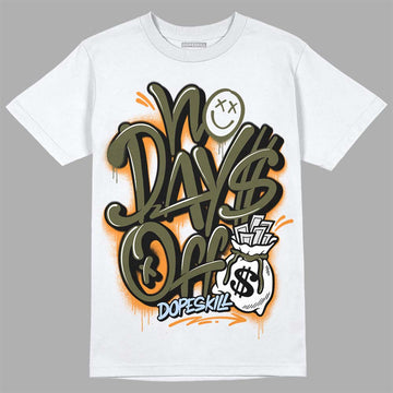 Jordan 5 "Olive" DopeSkill T-Shirt No Days Off Graphic Streetwear - WHite 