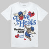 Jordan 1 Low Travis Scott x Fragment DopeSkill T-Shirt New Love Heals Graphic Streetwear - White 
