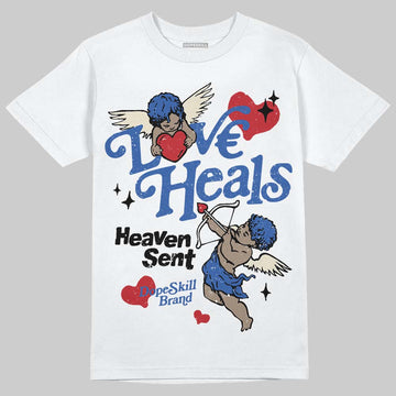 Jordan 1 Low Travis Scott x Fragment DopeSkill T-Shirt New Love Heals Graphic Streetwear - White 