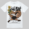 Jordan 1 High OG Black Metallic Gold DopeSkill T-Shirt No Fake Love Graphic Streetwear - White