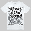 Jordan 3 Retro Black Cat DopeSkill T-Shirt Money Is Our Motive Typo Graphic Streetwear - White