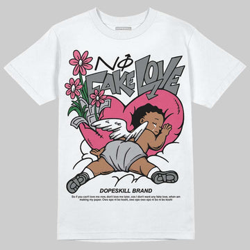 ASICS Gel Kayano 14 Pink Glo DopeSkill T-Shirt No Fake Love Graphic Streetwear - White