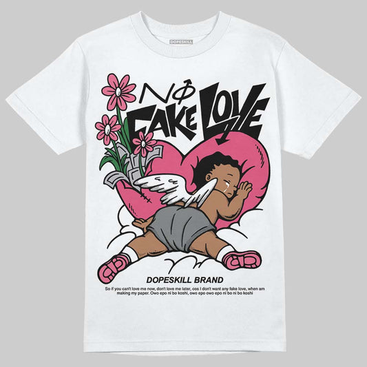 Balenciaga Runner White Fluo Pink DopeSkill T-Shirt No Fake Love Graphic Streetwear - White