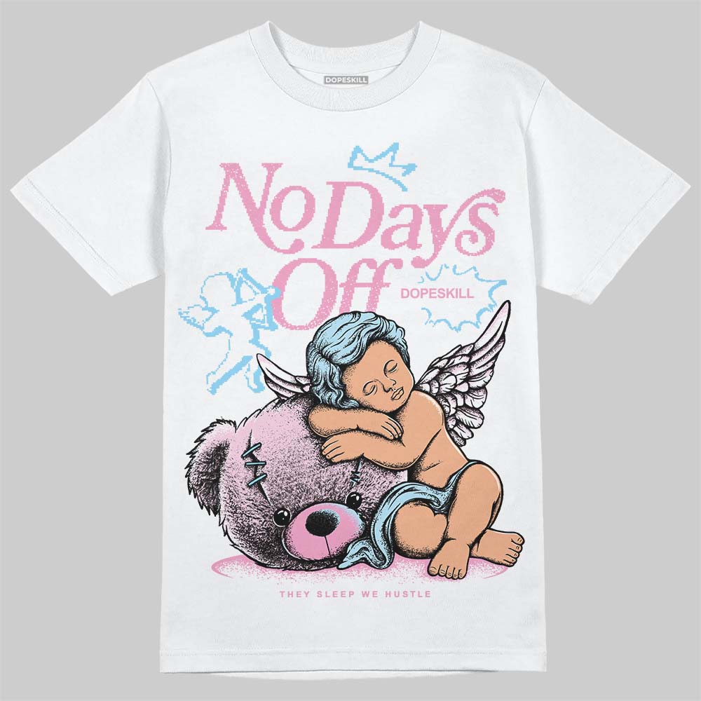 Jordan 1 Low SE Paw Print Pink Foam DopeSkill T-Shirt New No Days Off Graphic Streetwear - White 