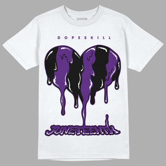 Jordan 12 “Field Purple” DopeSkill T-Shirt Juneteenth Heart Graphic Streetwear - White