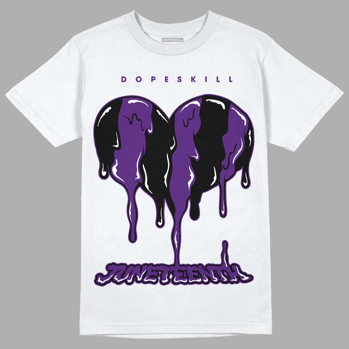 Jordan 12 “Field Purple” DopeSkill T-Shirt Juneteenth Heart Graphic Streetwear - White