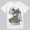SB Dunk Low Pro x Arts-Rec Skateshop Rust Pink and Rough Green DopeSkill T-Shirt Smile Through The Pain Graphic Streetwear - White 