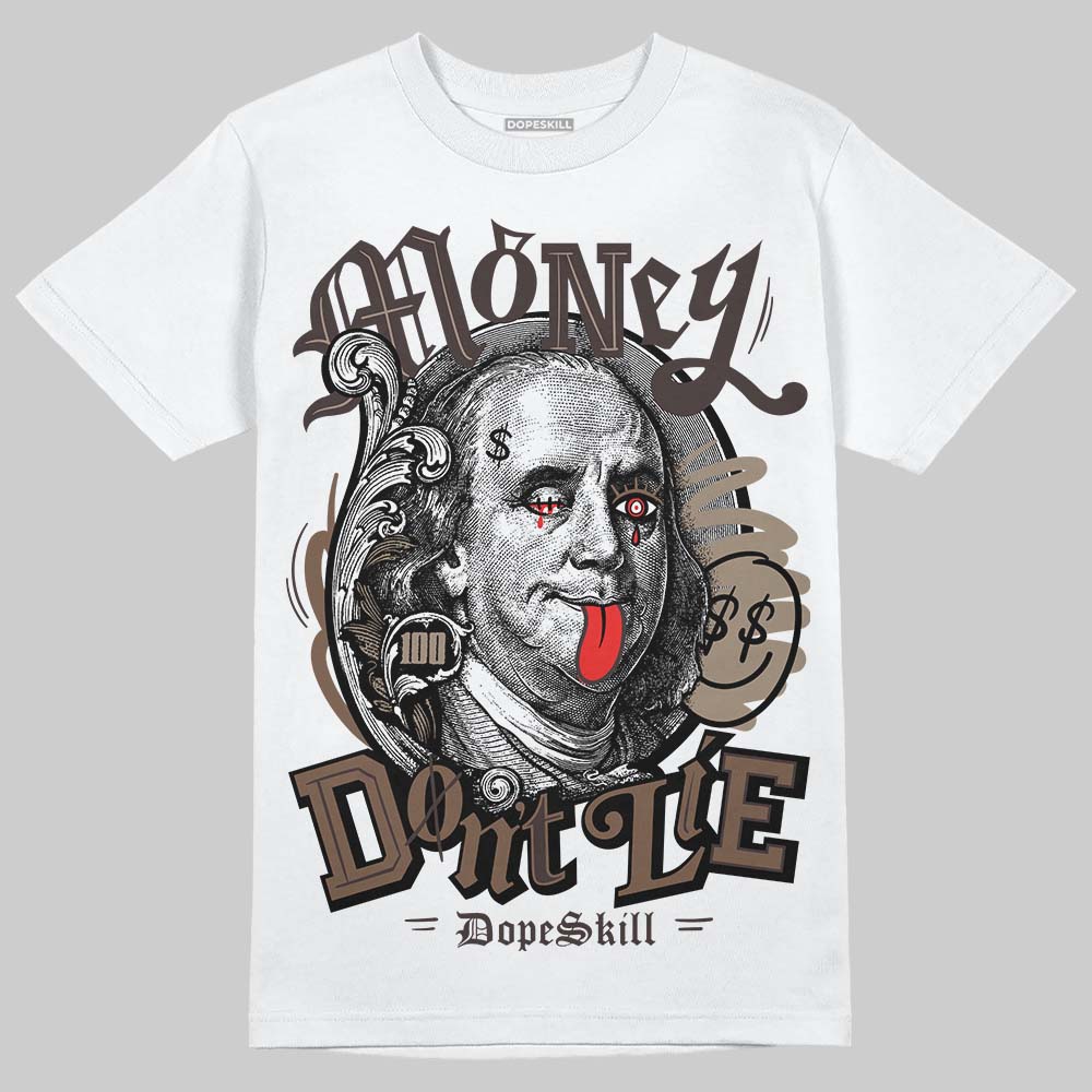 SoleFly x Air Jordan 12 Retro SP 'Cafecito/Baroque Brown' DopeSkill T-Shirt Money Don't Lie Graphic Streetwear - White