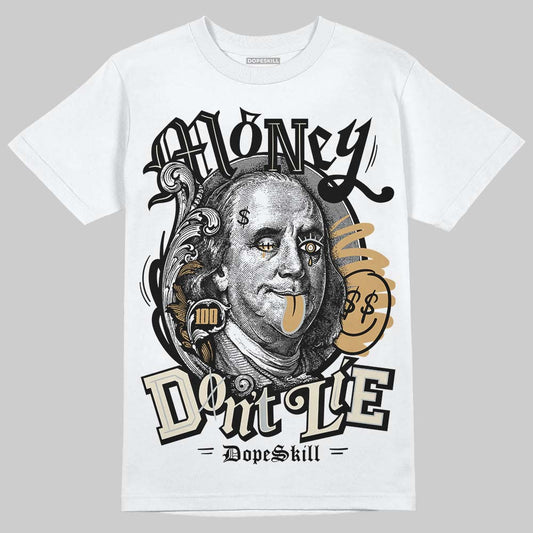 Jordan 5 Retro Reverse Metallic DopeSkill T-Shirt Money Don't Lie Graphic Streetwear - White