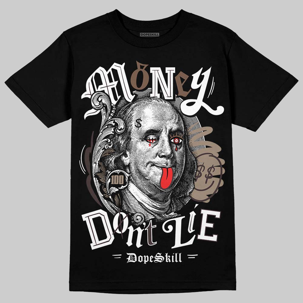 SoleFly x Air Jordan 12 Retro SP 'Cafecito/Baroque Brown' DopeSkill T-Shirt Money Don't Lie Graphic Streetwear - Black