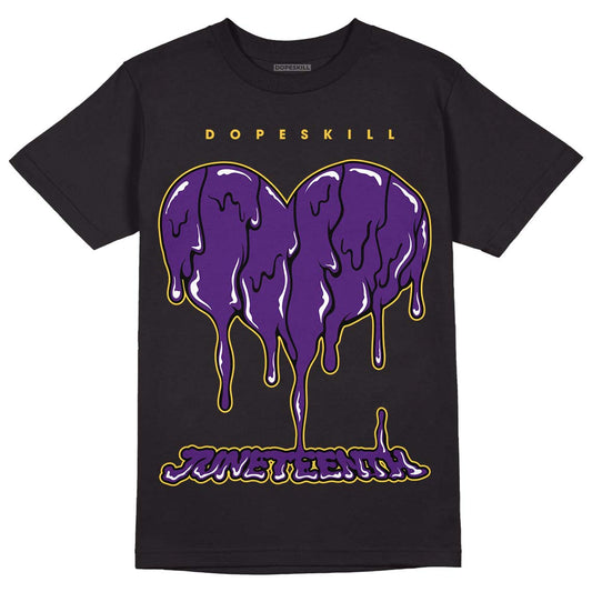 Jordan 12 “Field Purple” DopeSkill T-Shirt Juneteenth Heart Graphic Streetwear - Black