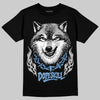 Jordan 5 Black University Blue DopeSkill T-Shirt Wolf Grey Graphic Streetwear - Black