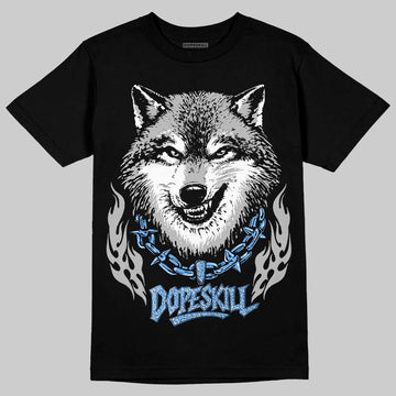 Jordan 5 Black University Blue DopeSkill T-Shirt Wolf Grey Graphic Streetwear - Black
