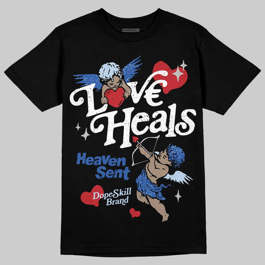 Awake NY x Jordan 5 Retro 'Black Racer Blue' DopeSkill T-Shirt New Love Heals Graphic Streetwear - Black