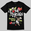 Jordan 5 “Luminous Green” DopeSkill T-Shirt New Love Heals Graphic Streetwear - black