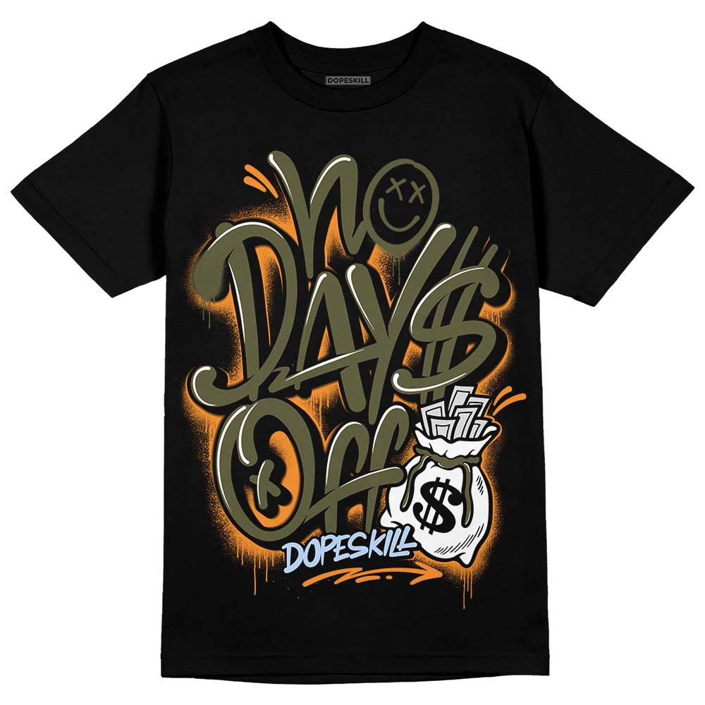 Jordan 5 "Olive" DopeSkill T-Shirt No Days Off Graphic Streetwear - Black