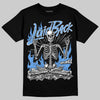 Jordan 5 Black University Blue DopeSkill T-Shirt Laid Back Graphic Streetwear - Black
