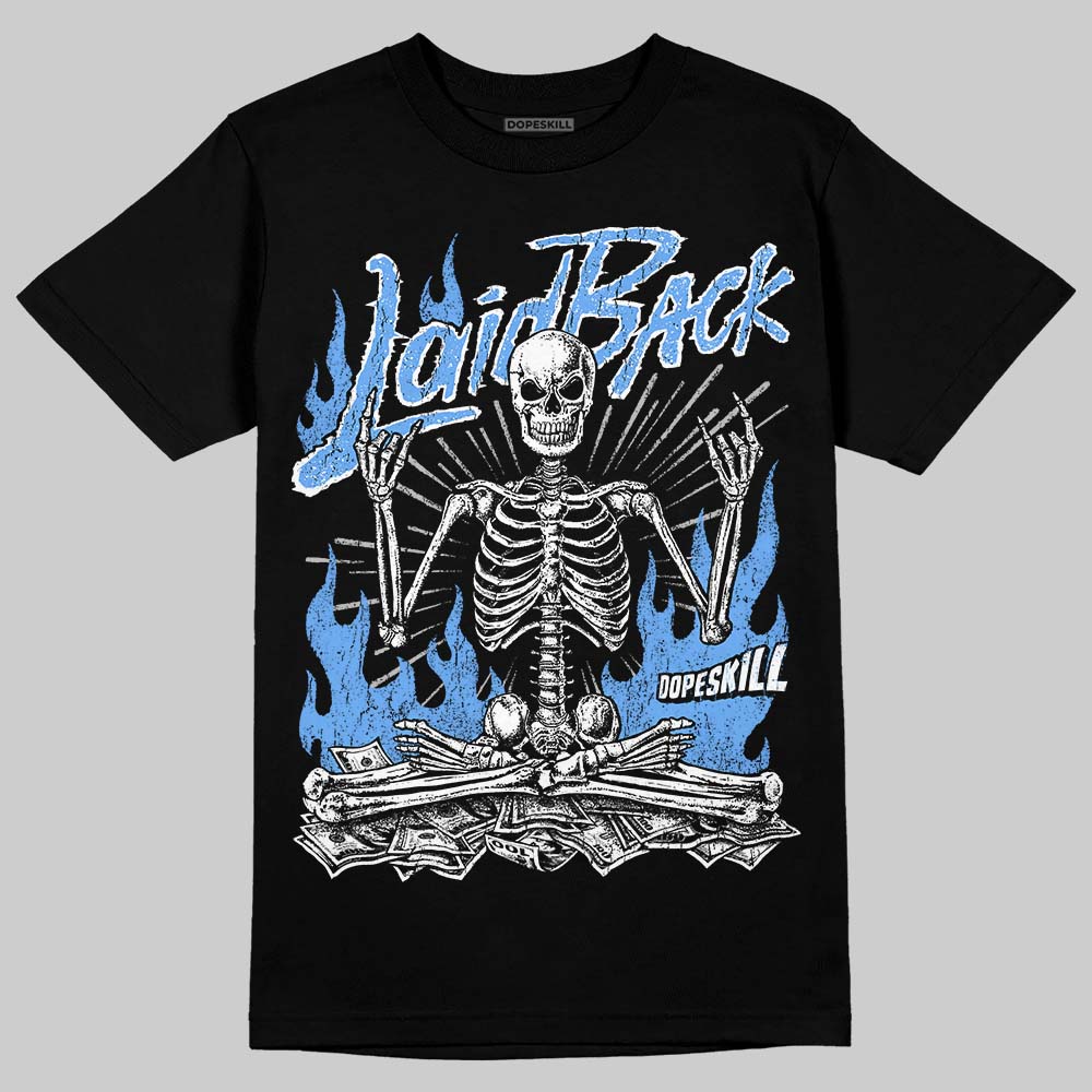 Jordan 5 Black University Blue DopeSkill T-Shirt Laid Back Graphic Streetwear - Black