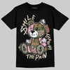 SB Dunk Low Pro x Arts-Rec Skateshop Rust Pink and Rough Green DopeSkill T-Shirt Smile Through The Pain Graphic Streetwear - Black