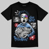Jordan 5 Black University Blue DopeSkill T-Shirt Word Hard Rise Above Graphic Streetwear - Black