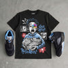 Black University Blue 5s DopeSkill T-Shirt Word Hard Rise Above Graphic