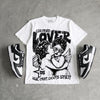 Dunk Panda White Black DopeSkill Oversize Print T-Shirt Real Ones Choose Loyalty Graphic
