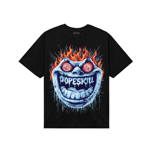 University Blue Sneakers DopeSkill T-Shirt Hellfire Graphic Streetwear - black