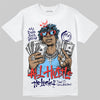 University Blue Sneakers DopeSkill T-Shirt All Hustle No Luck Graphic Streetwear - White 