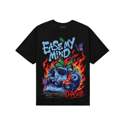 University Blue Sneakers DopeSkill T-Shirt Ease My Mind Graphic Streetwear - Black