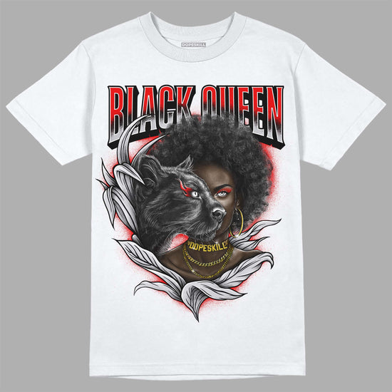 Jordan 2 Retro "Black Cement" DopeSkill T-Shirt New Black Queen Graphic Streetwear - White