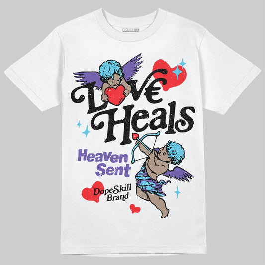Jordan 8 Retro 'Aqua' 2025 DopeSkill T-Shirt New Love Heals Graphic Streetwear - White 