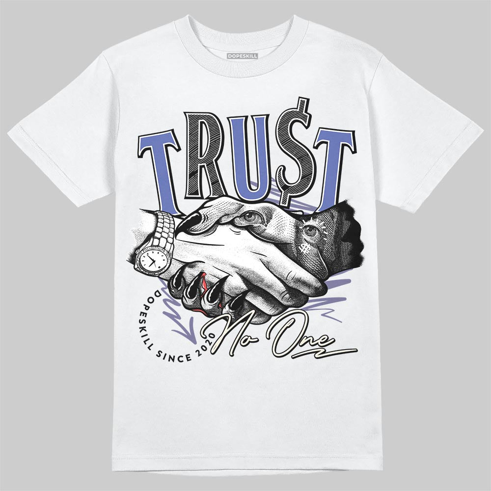Air Max 90 x Patta Sapphire and Particle Grey DopeSkill T-Shirt Trust No One Graphic Streetwear - White