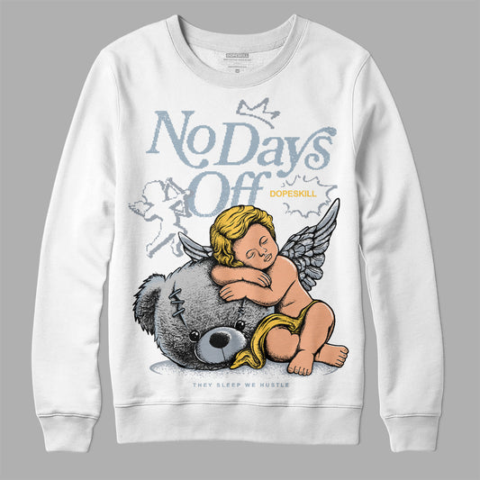 Jordan 13 “Blue Grey” DopeSkill Sweatshirt New No Days Off Graphic Streetwear - White 