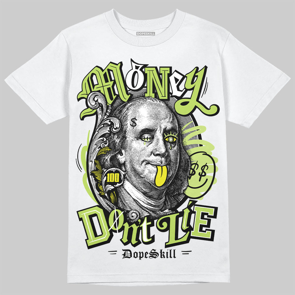 Jordan 13 Retro Bright Cactus DopeSkill T-Shirt Money Don't Lie Graphic Streetwear - White