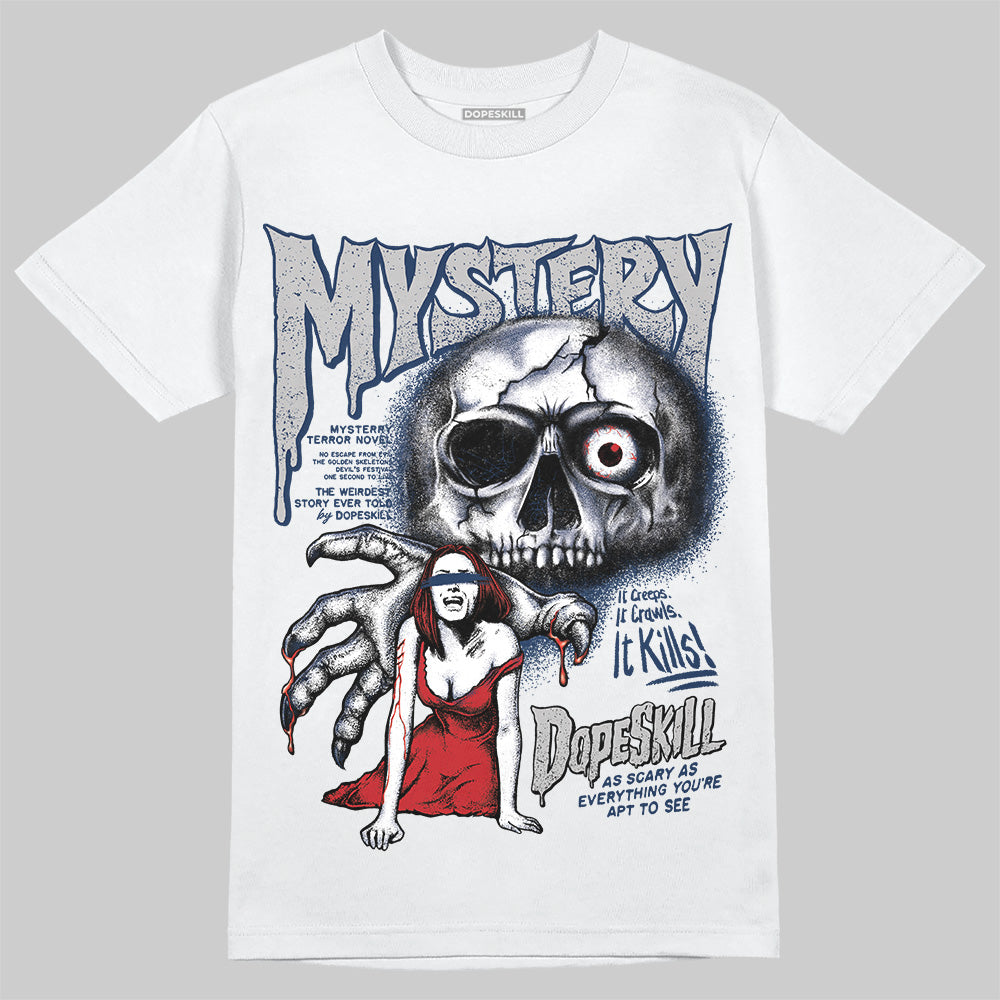 Jordan 4 SB “Summit White/Navy” DopeSkill T-Shirt Mystery Ghostly Grasp Graphic Streetwear - White