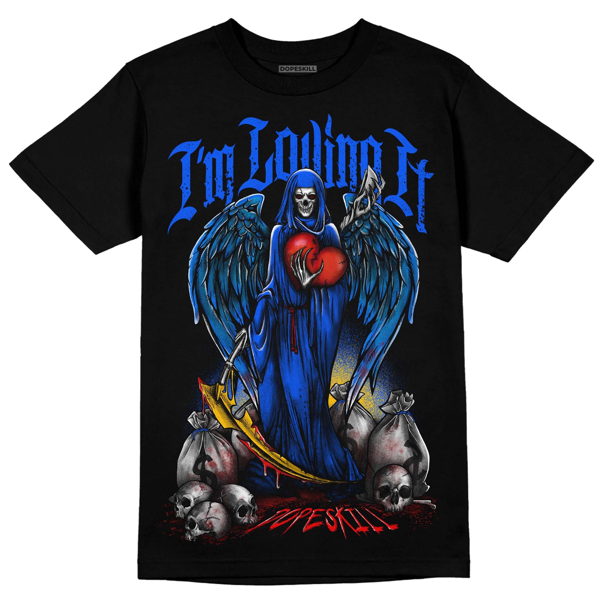 Royal Blue Sneakers DopeSkill T-Shirt New I'm Loving It Graphic Streetwear - Black