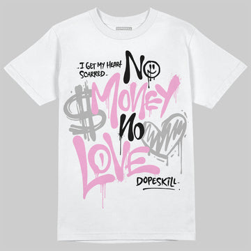 Jordan 4 WMNS “Orchid” DopeSkill T-Shirt No Money No Love Typo Graphic Streetwear - White