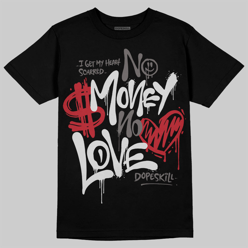 New Balance 1906R Silver Classic Crimson DopeSkill T-Shirt No Money No Love Typo Graphic Streetwear - Black