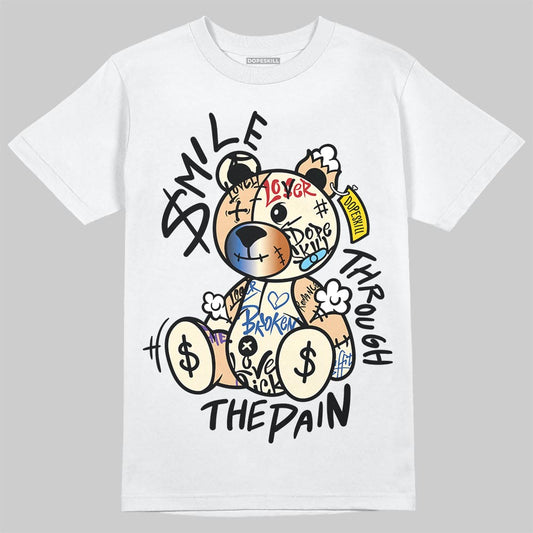Jordan 17 Retro Low SP Infinite Archives DopeSkill T-Shirt Smile Through The Pain Graphic Streetwear - White