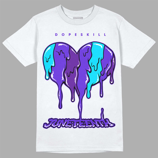 Jordan 6 "Aqua" DopeSkill T-Shirt Juneteenth Heart Graphic Streetwear - White 