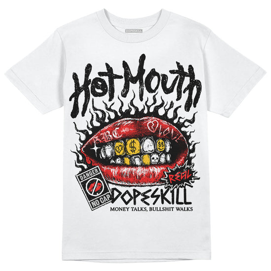 Jordan Spizike Low Bred DopeSkill T-Shirt Hot Mouth Graphic Streetwear - WHite